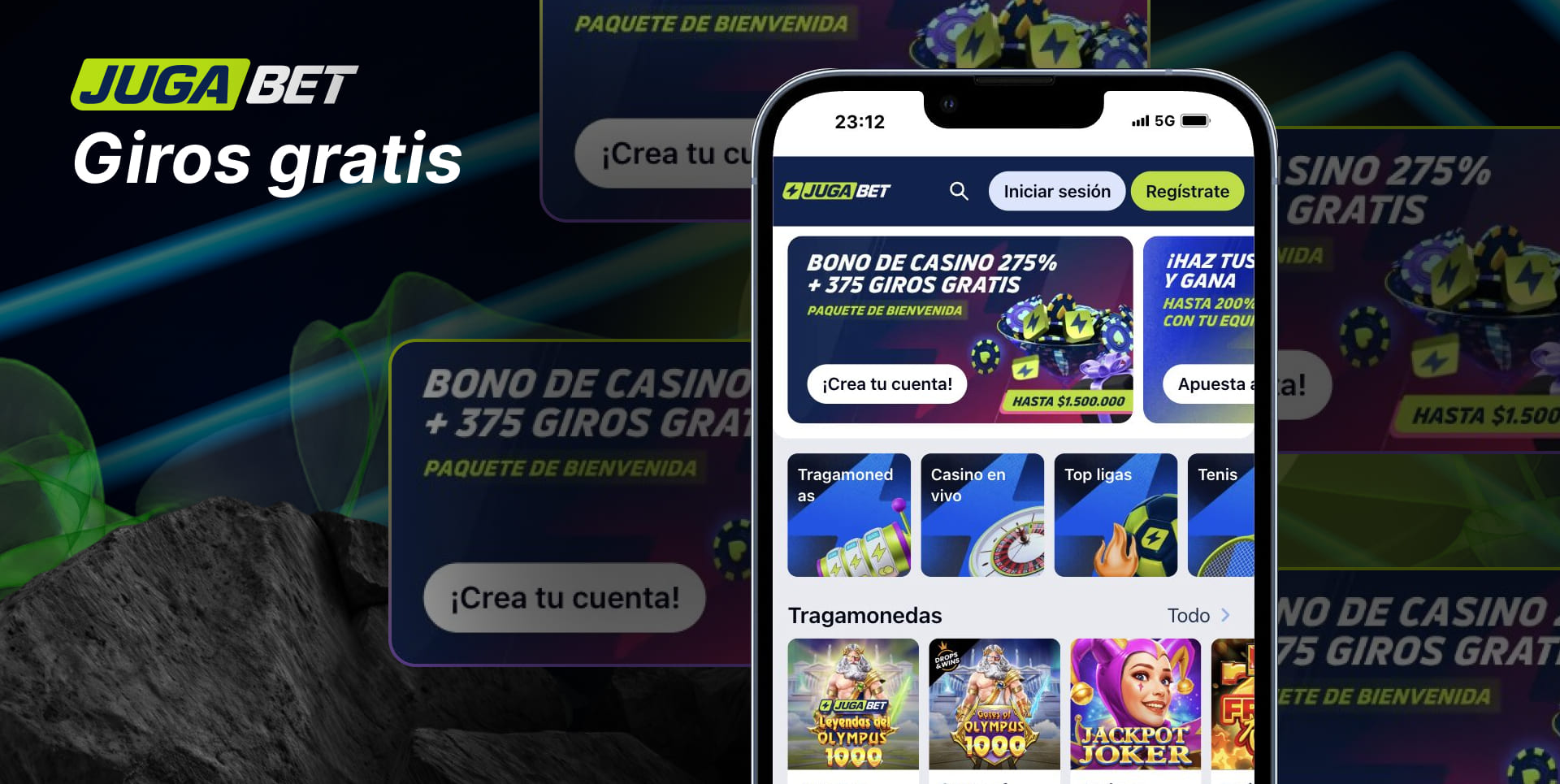 Giros gratis de Jugabet Chile como bono de la plataforma