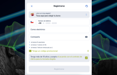 Proceso de creación de cuenta en Jugabet Chile para que nuevos usuarios comiencen a jugar paso 1