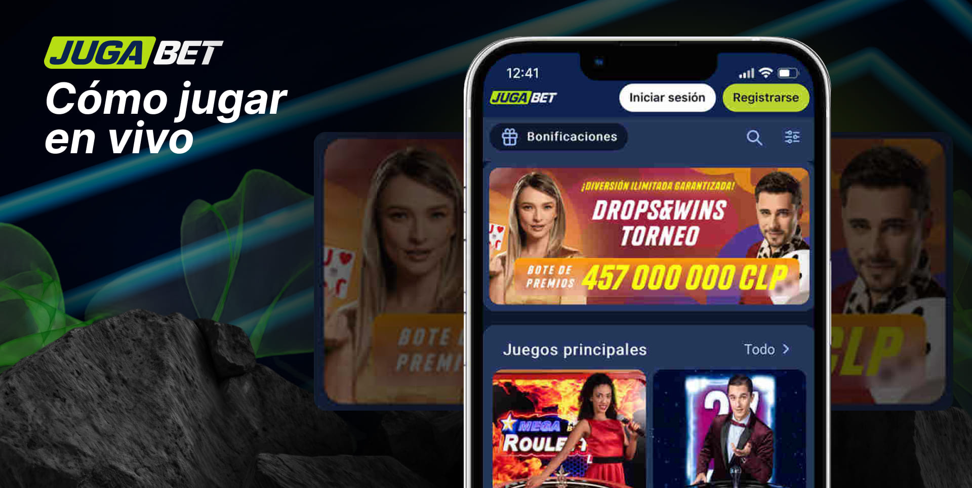 Sección de casino en vivo de Jugabet Chile en la plataforma y sus ventajas