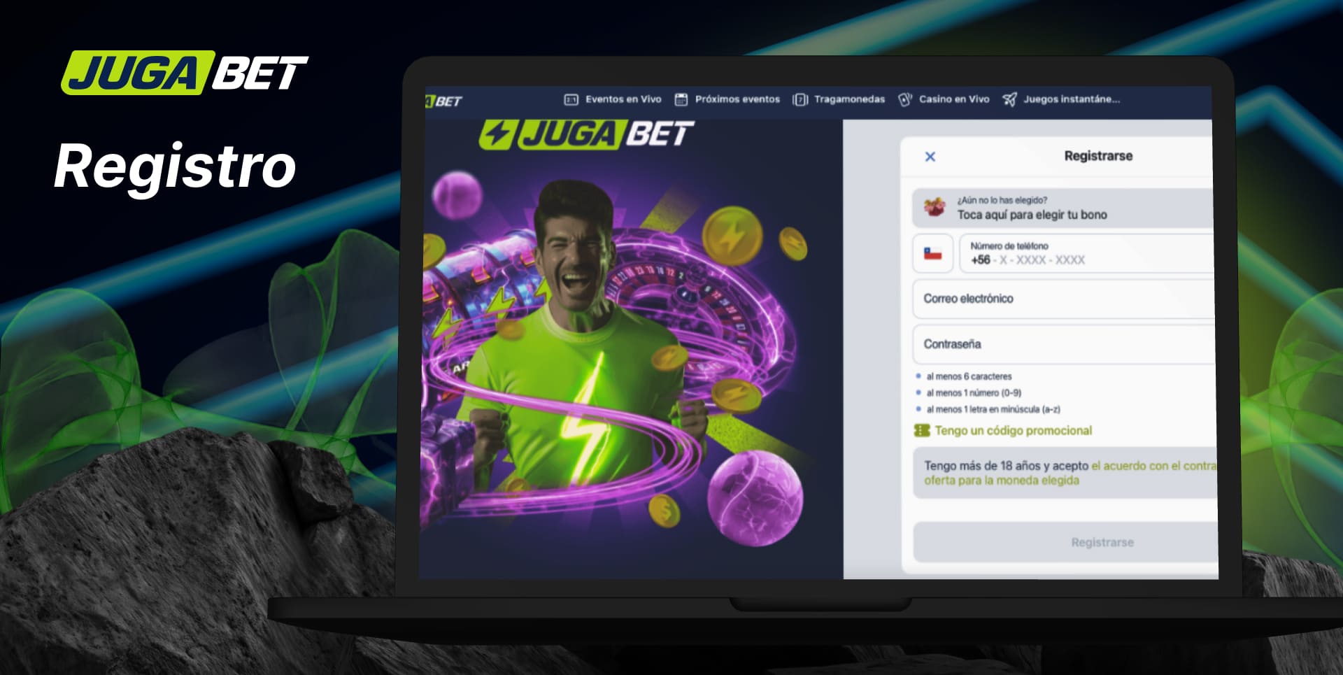 Proceso de creación de cuenta en Jugabet Chile para que nuevos usuarios comiencen a jugar