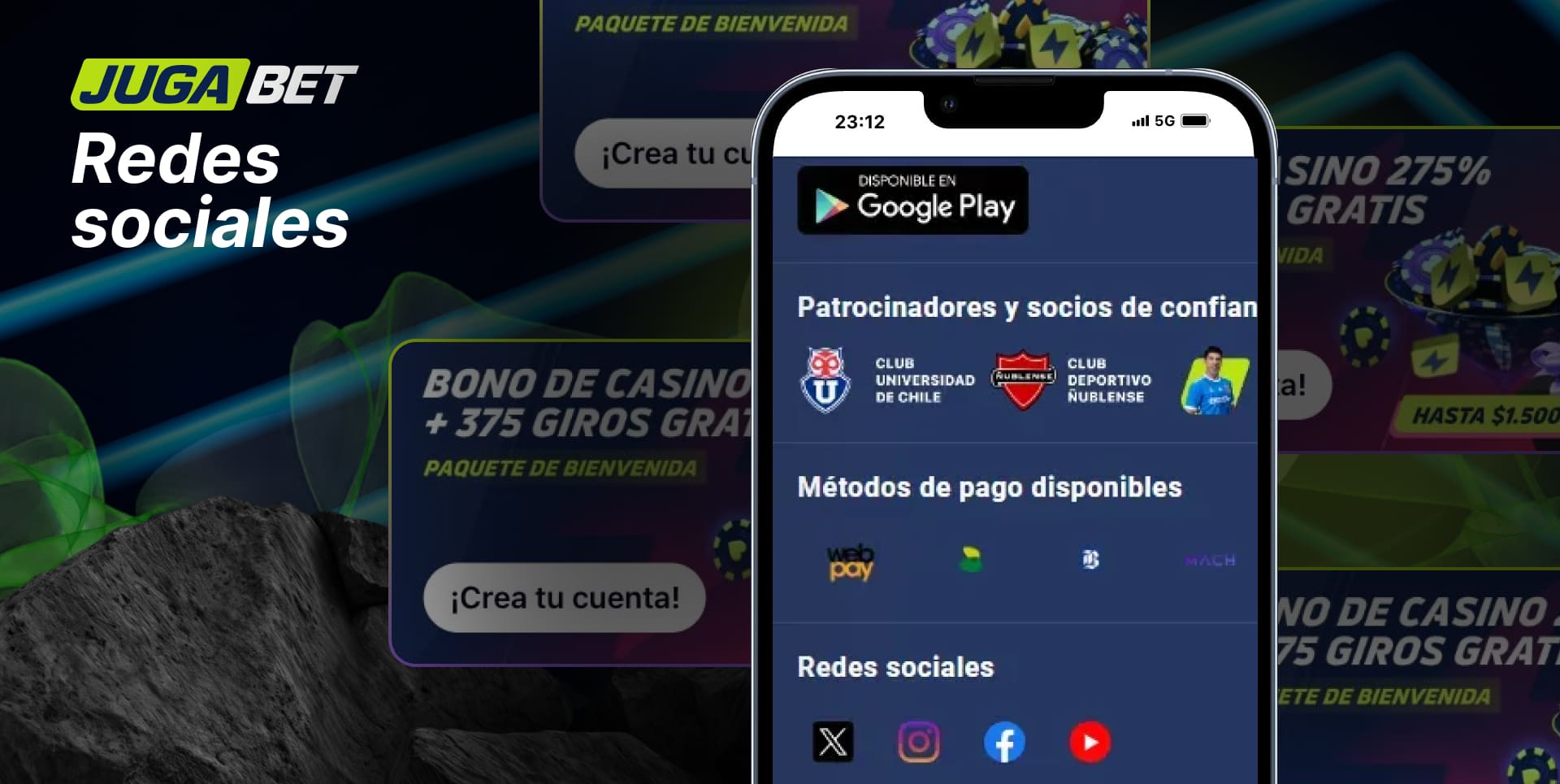 Contacto del servicio de atención al cliente de Jugabet Chile desde telegram y otras redes sociales